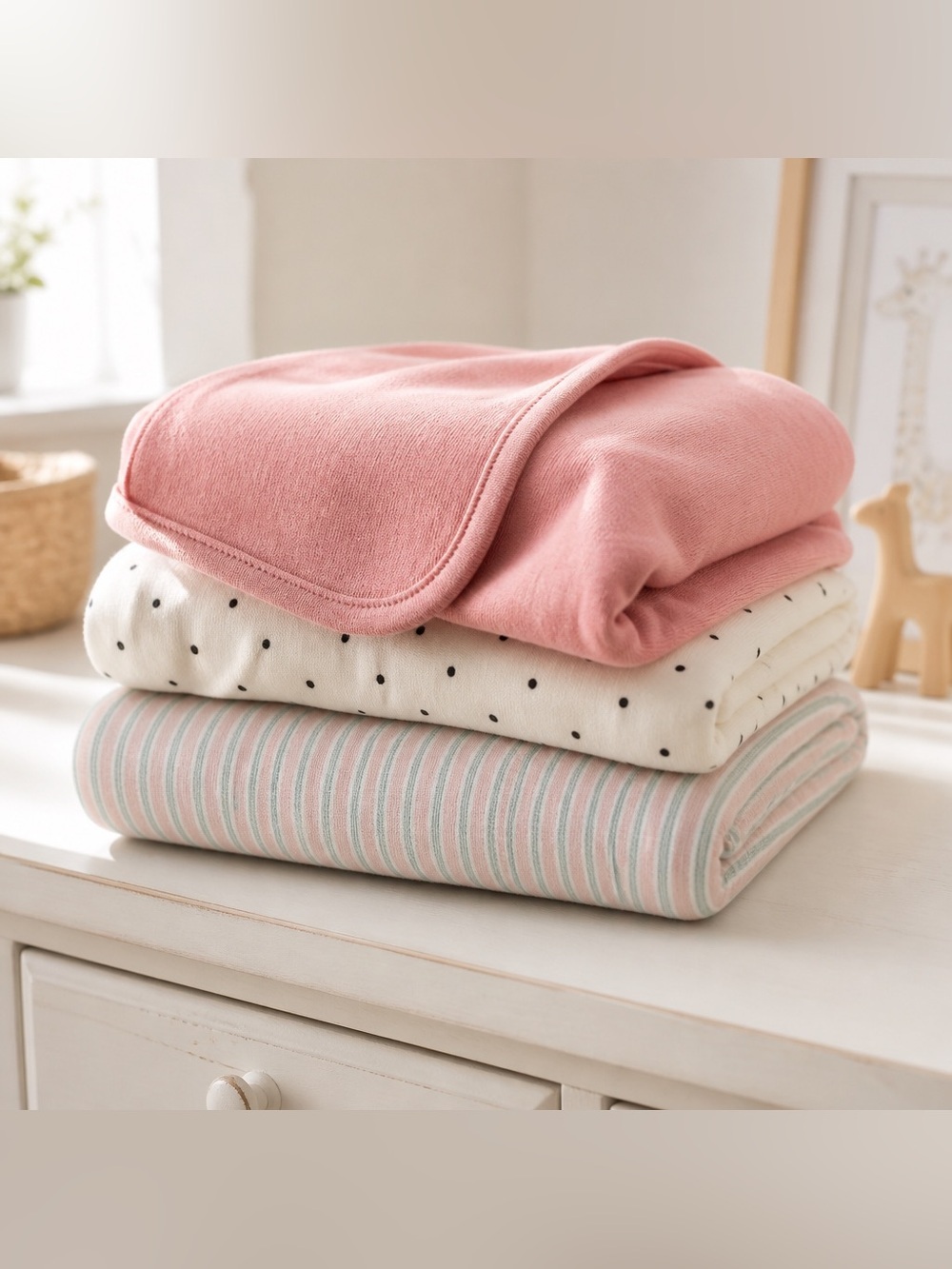NWT Set of 3 Girl Baby Blankets Lightweight